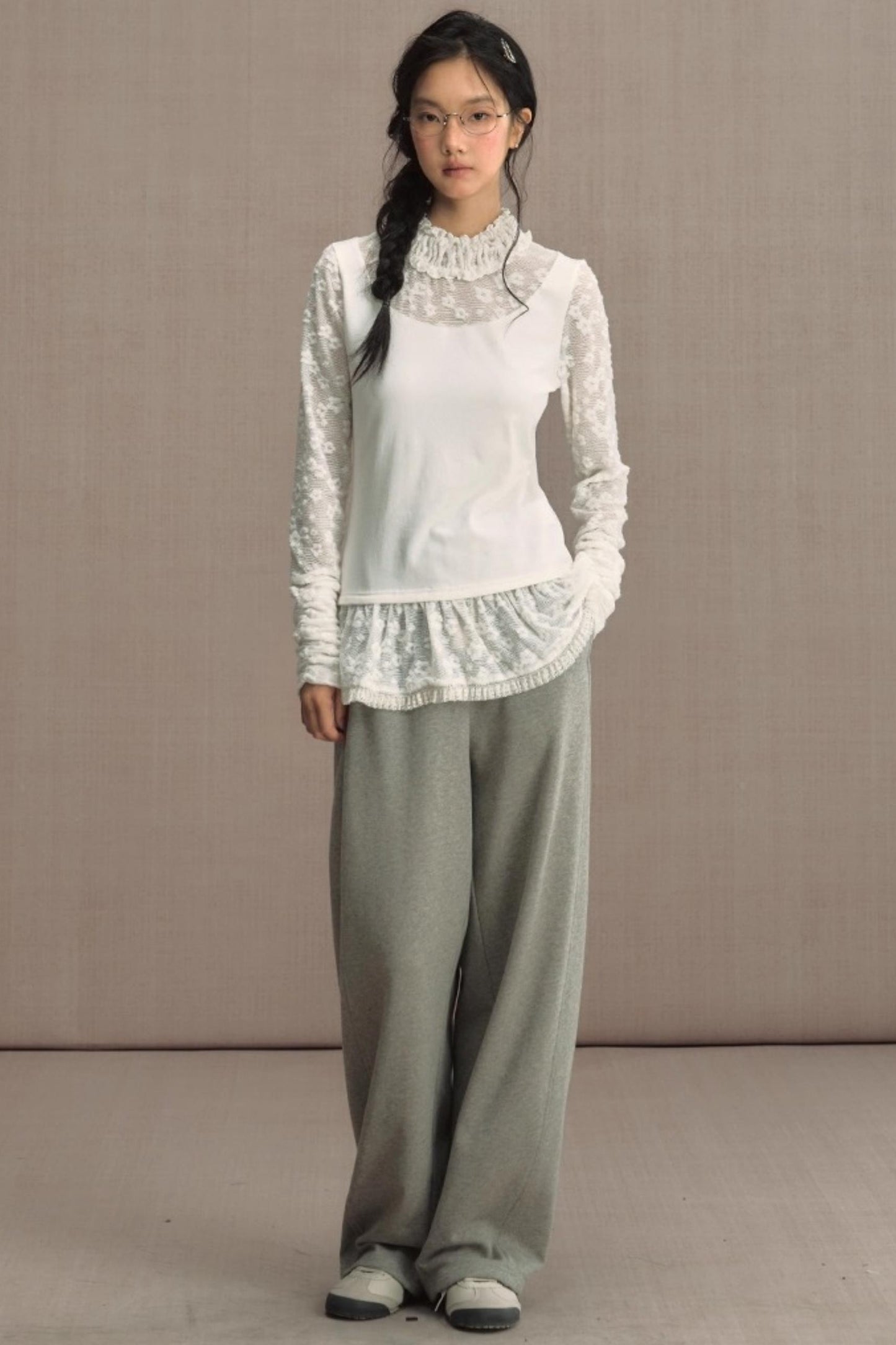 High-Waisted Knitted Wide-Leg Pants