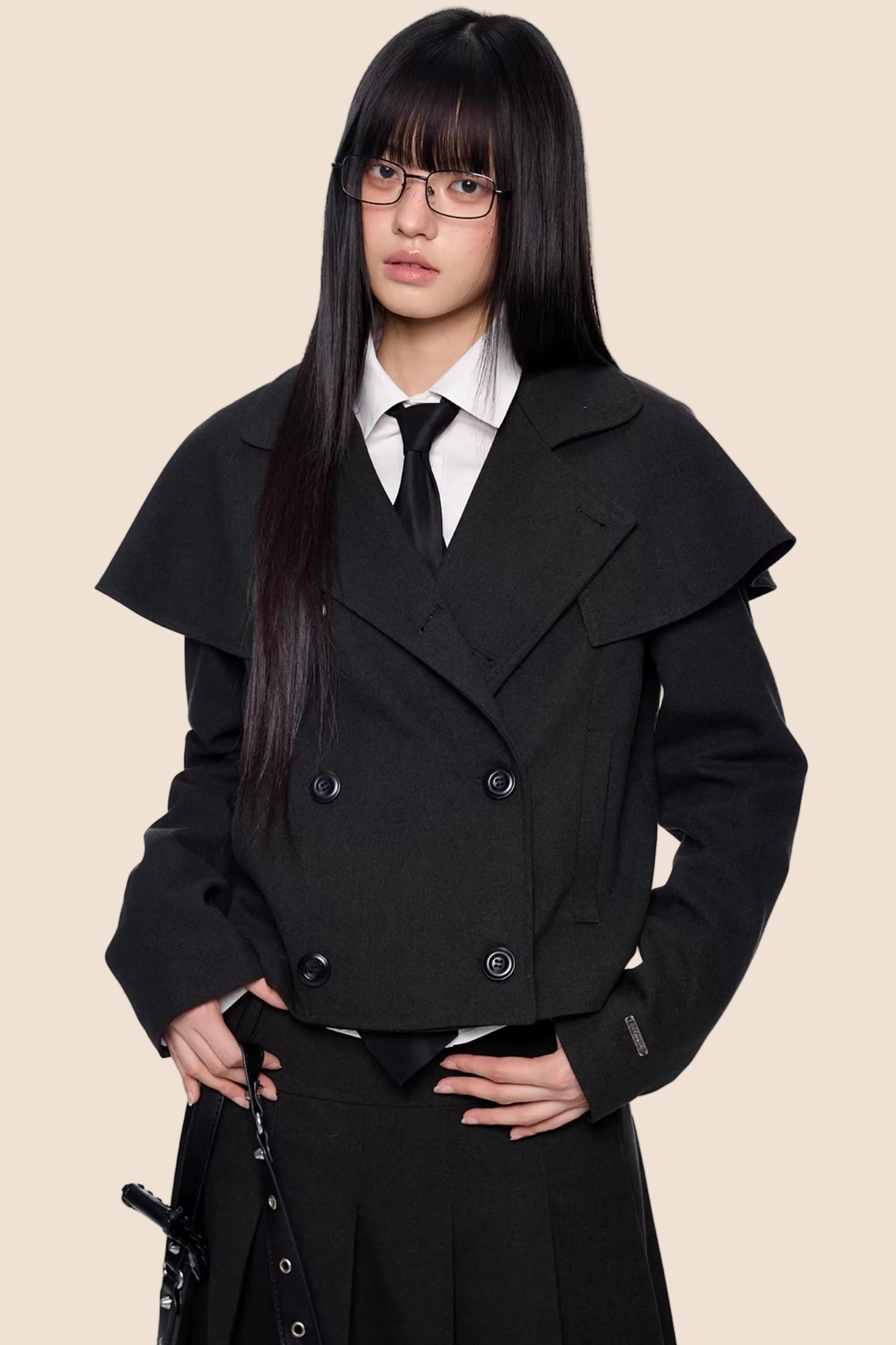 Doppelreihiger Cape-Mantel