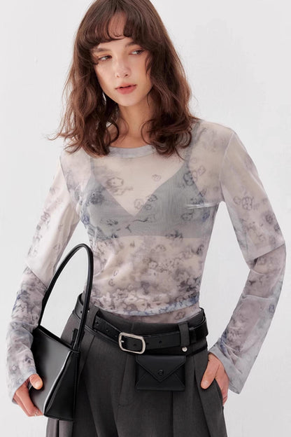 Layered Tulle Triangle Bra Top set-Up