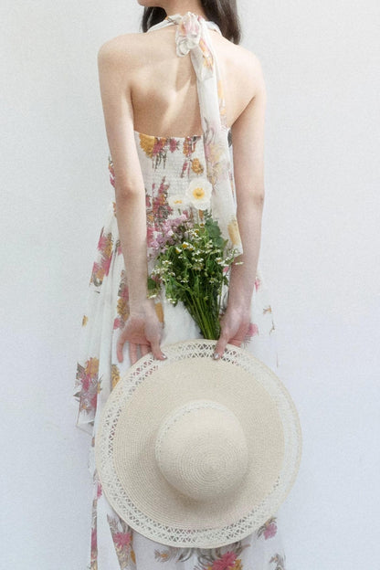 Chiffon Floral V-Neck Dress