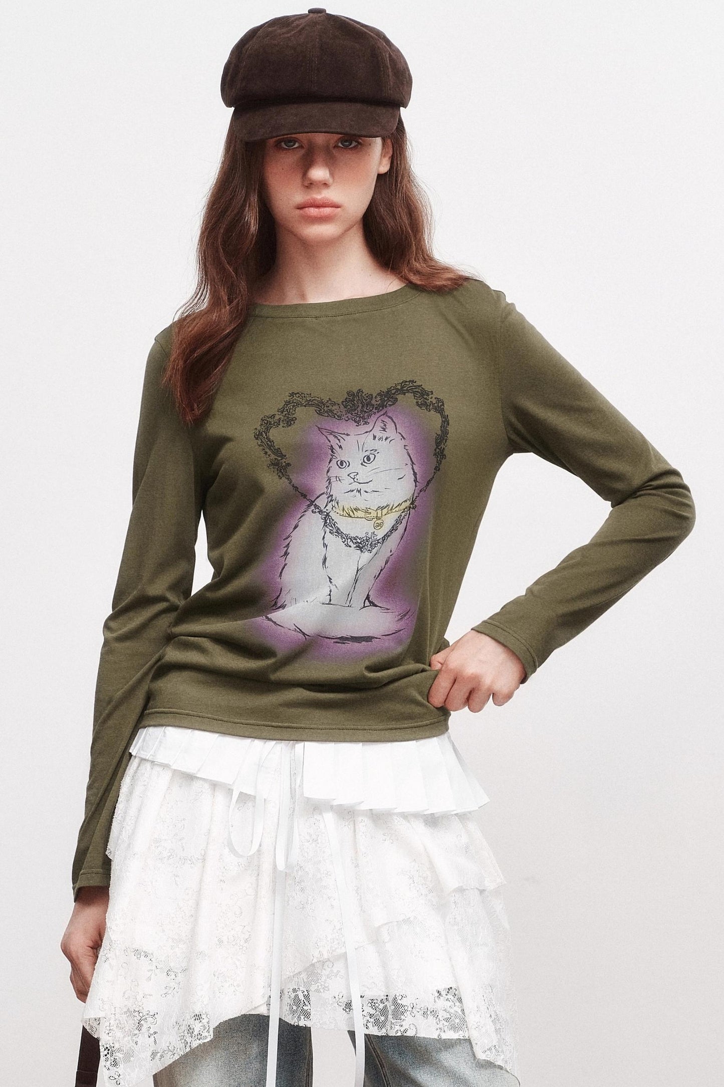 Love Cat Long-Sleeved T-Shirt