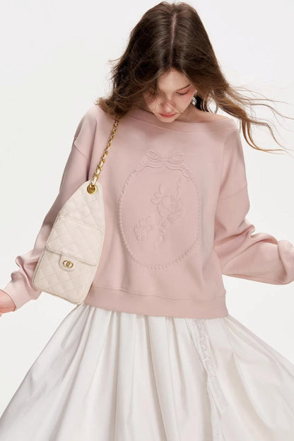 Hand-Painted Embossed Modal Sweatshirt