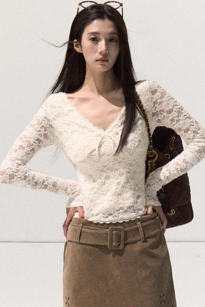 Lace Knit Sweater Top