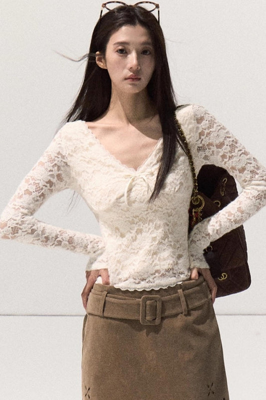 Lace Knit Sweater Top