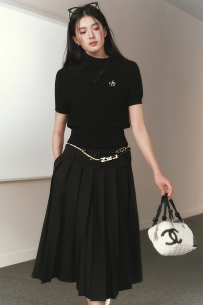 Mid-Length Pleated Skirt