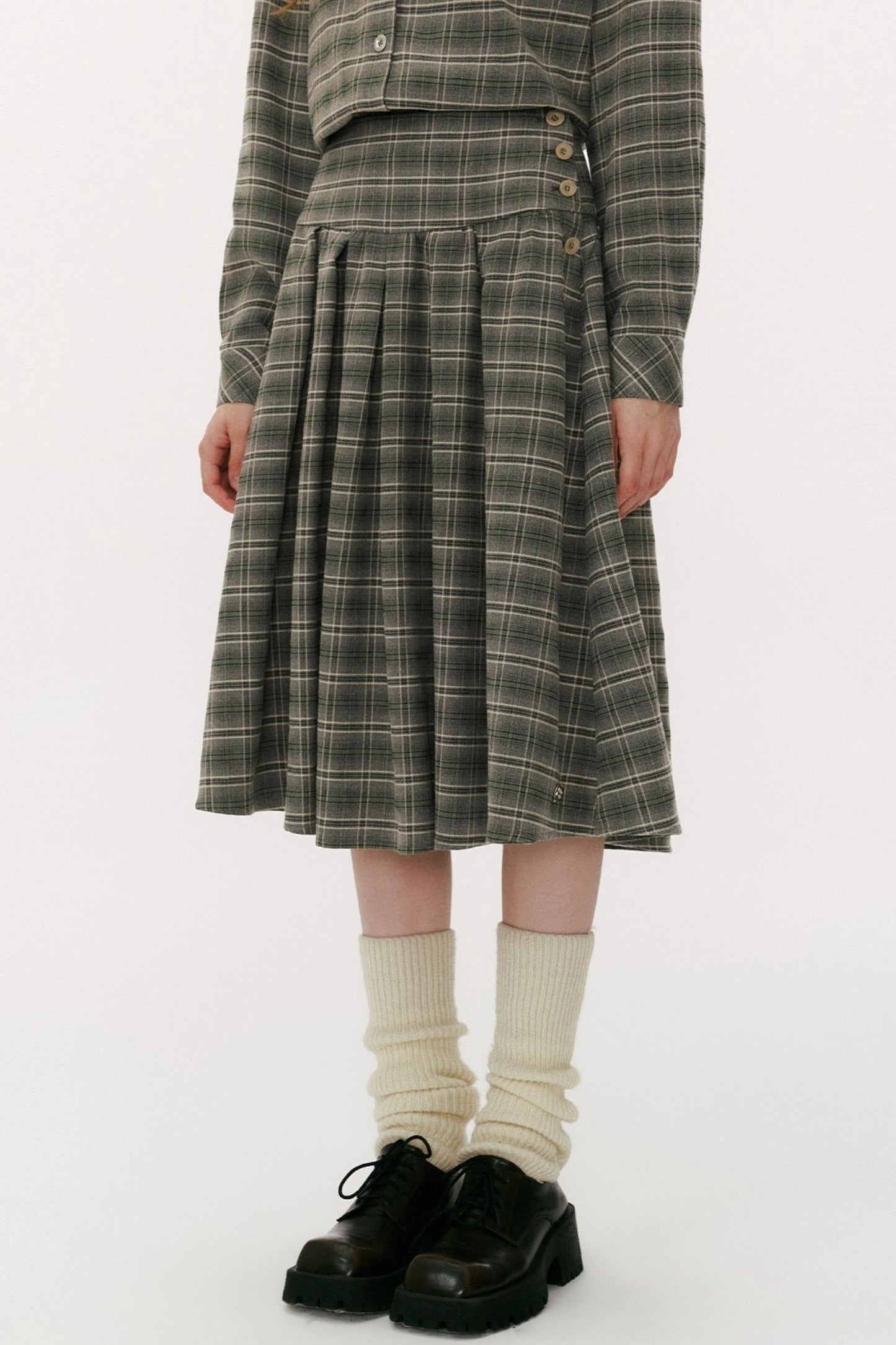 Autumn Plaid Midi Skirt