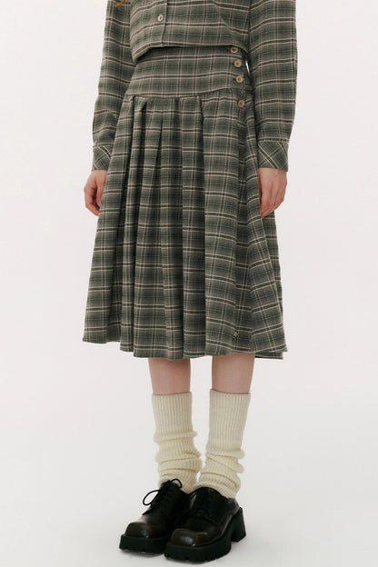 Autumn Plaid Midi Skirt