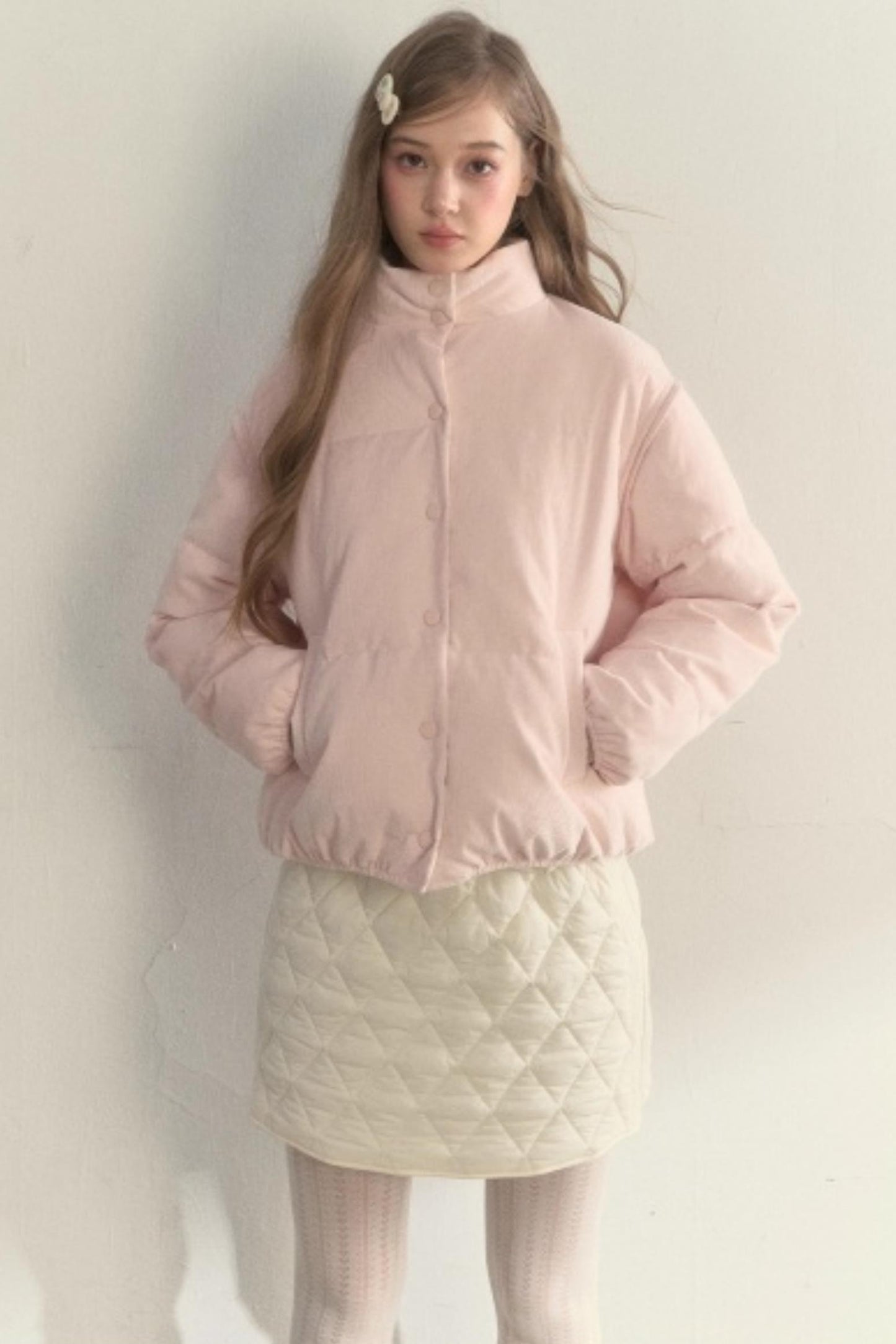 Corduroy Floral Reversible Jacket Set-Up