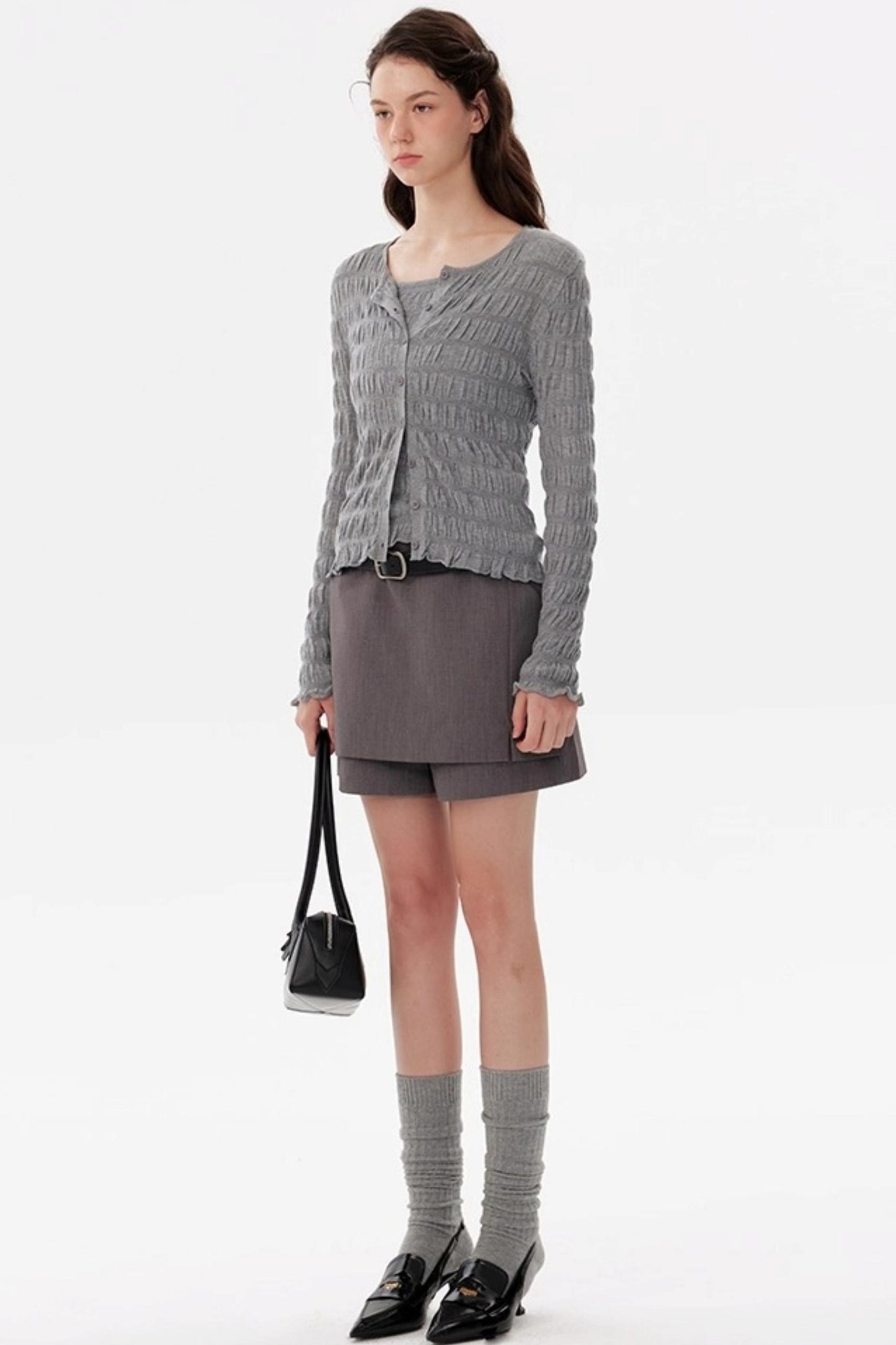 Woolen Slim Knit Cardigan & Sling Set-Up