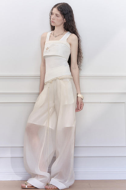 Handmade Beaded Wide Leg Pants