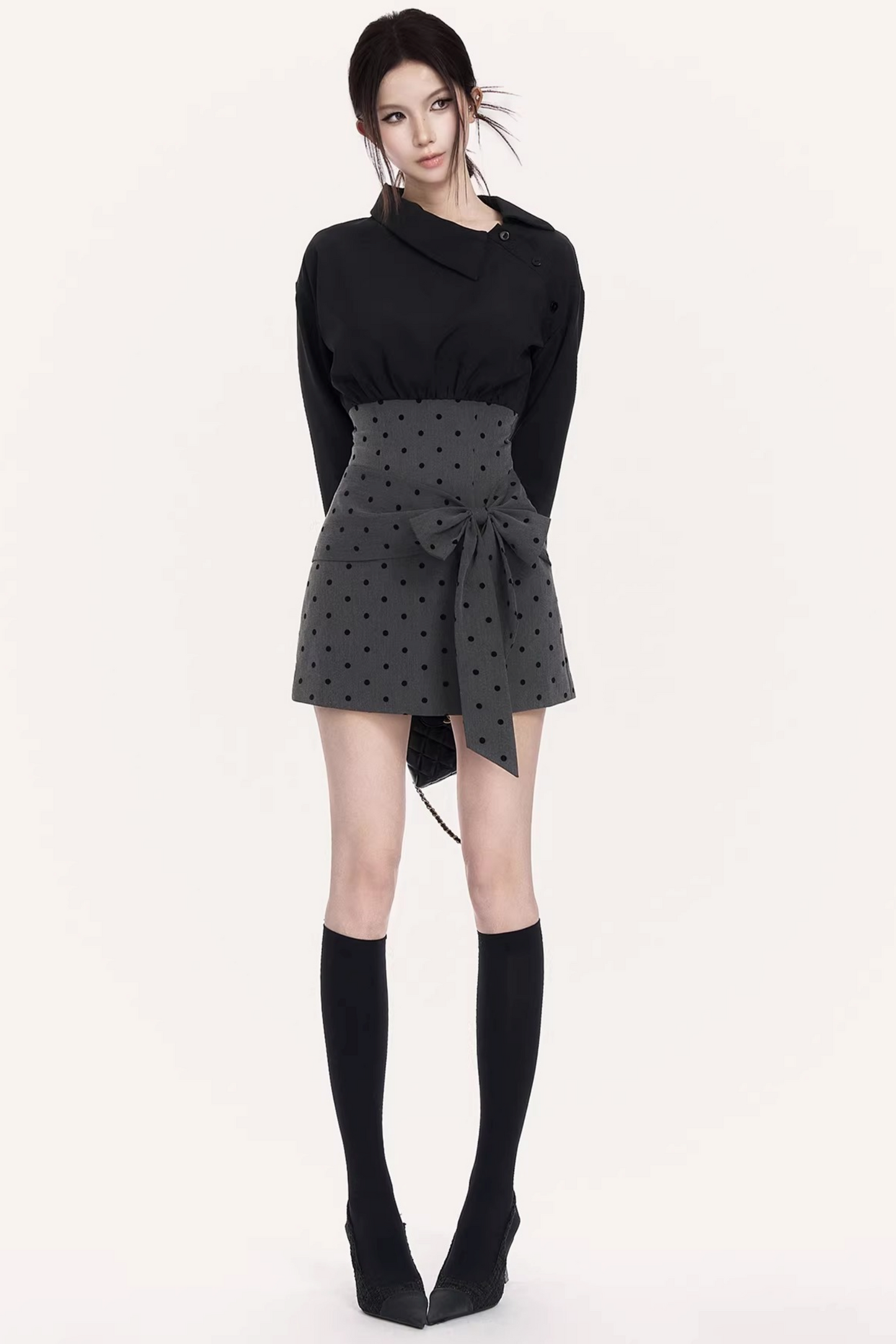 French Retro Polka Dot Dress