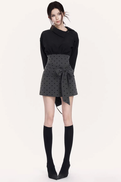 French Retro Polka Dot Dress