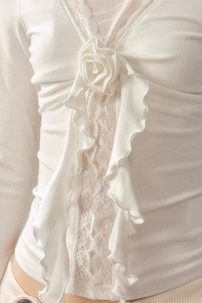 High-Neck Lace Winter Top