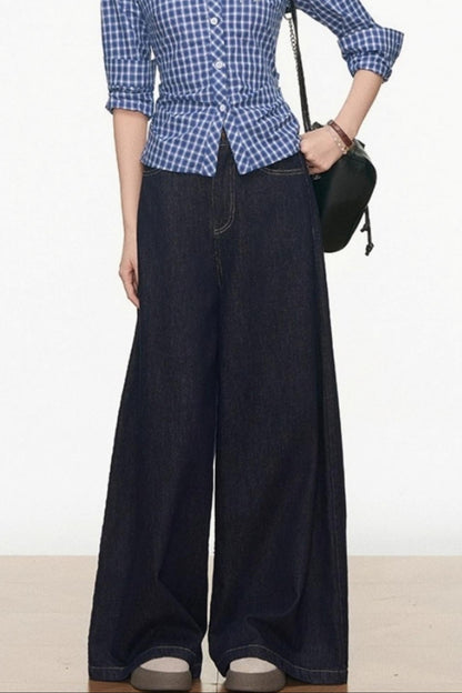 Slim Plaid Shirt & Short Skirt Set-Up