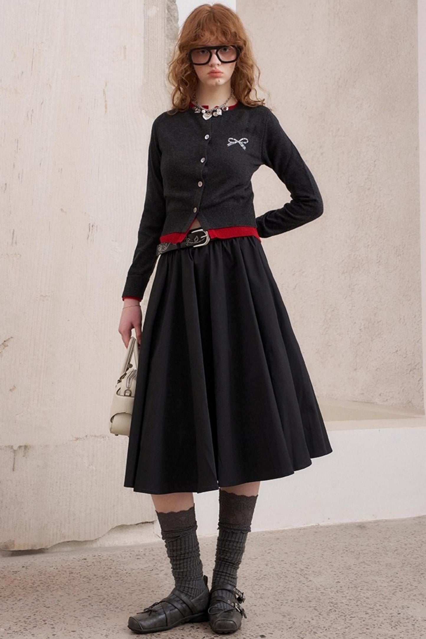 Three-Dimensional Pleated Skirt