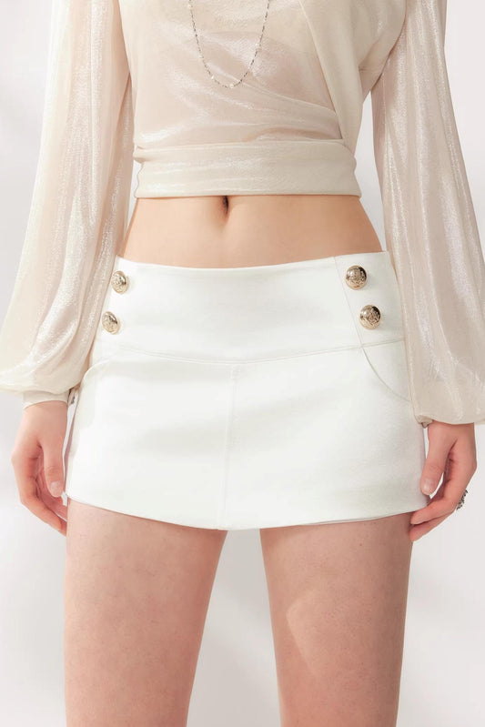 Solid Satin A-Line Skirt