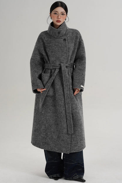 Elegant High-Neck Wool Coat