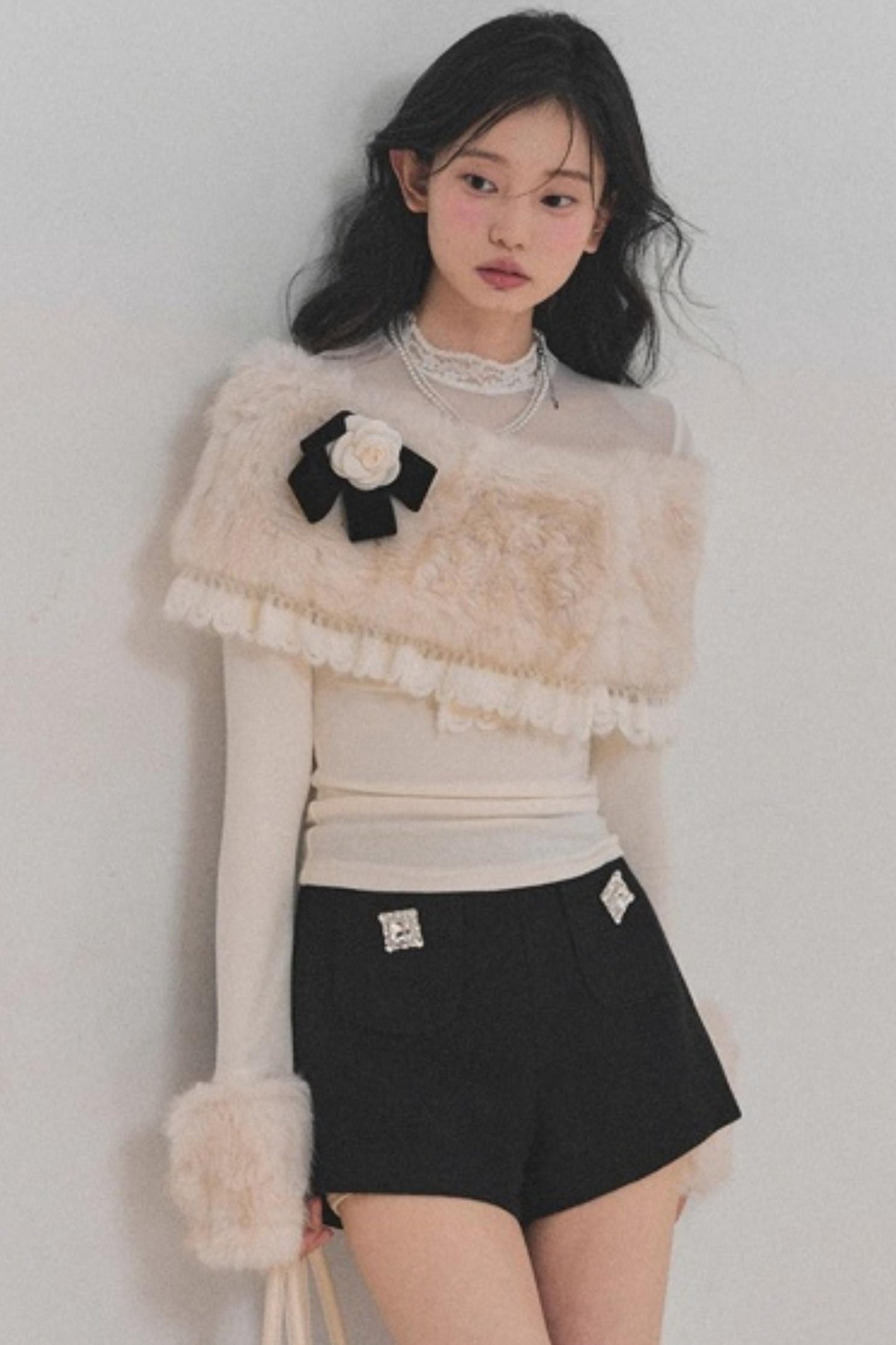 Whispering Snow Lace Top Set