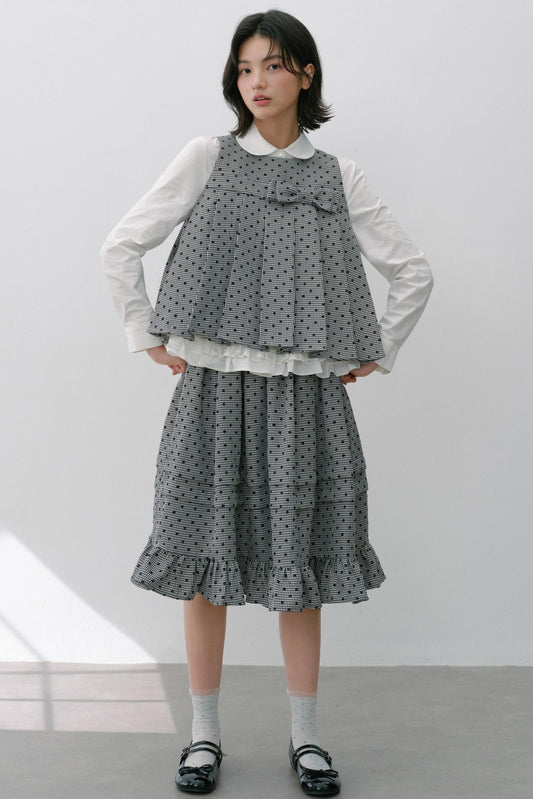 Plaid Flower Skirt Set-Up