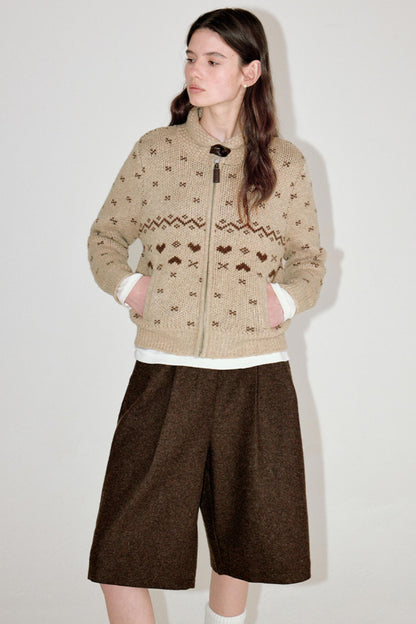 Retro Wool Fair Isle Cardigan