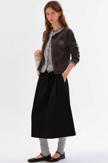 워싱 하이웨이스트 스커트