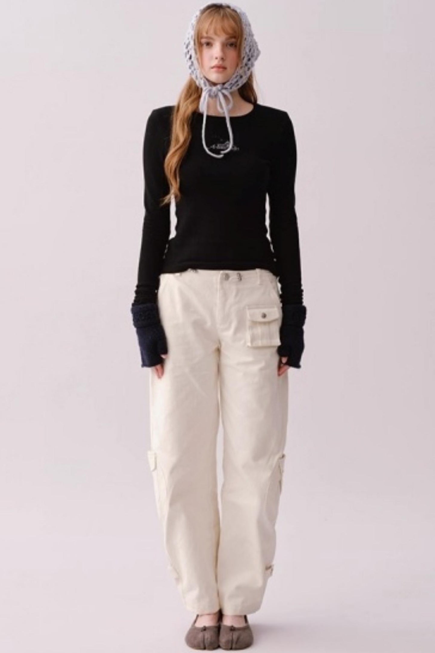 Retro Cotton Wide-Leg Pants