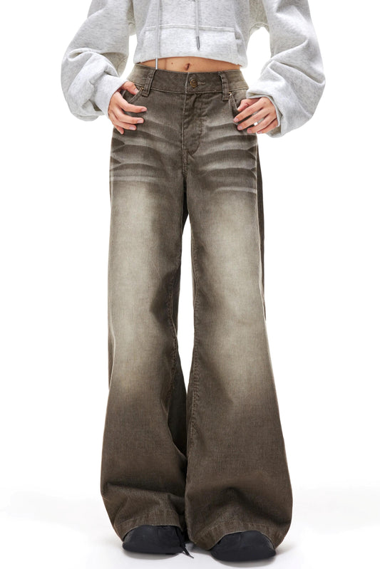 Retro Washed Corduroy Pants