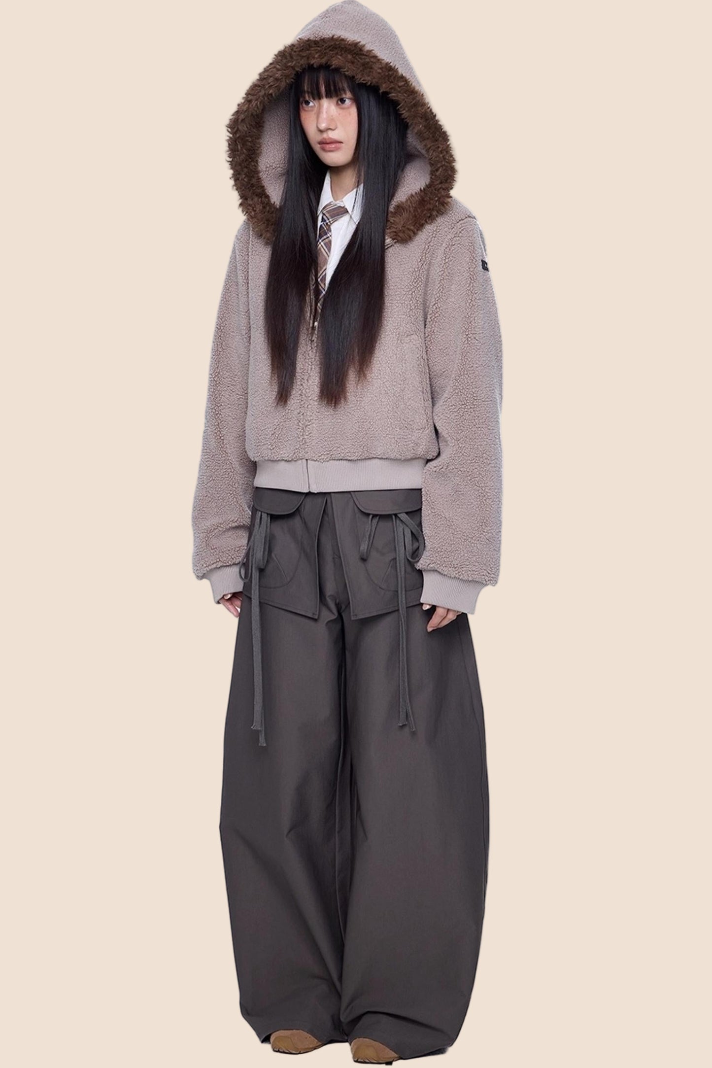 Vintage Polar Fleece Hooded Jacket