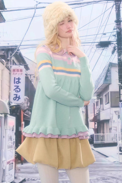 Retro Lace Collar Sweater