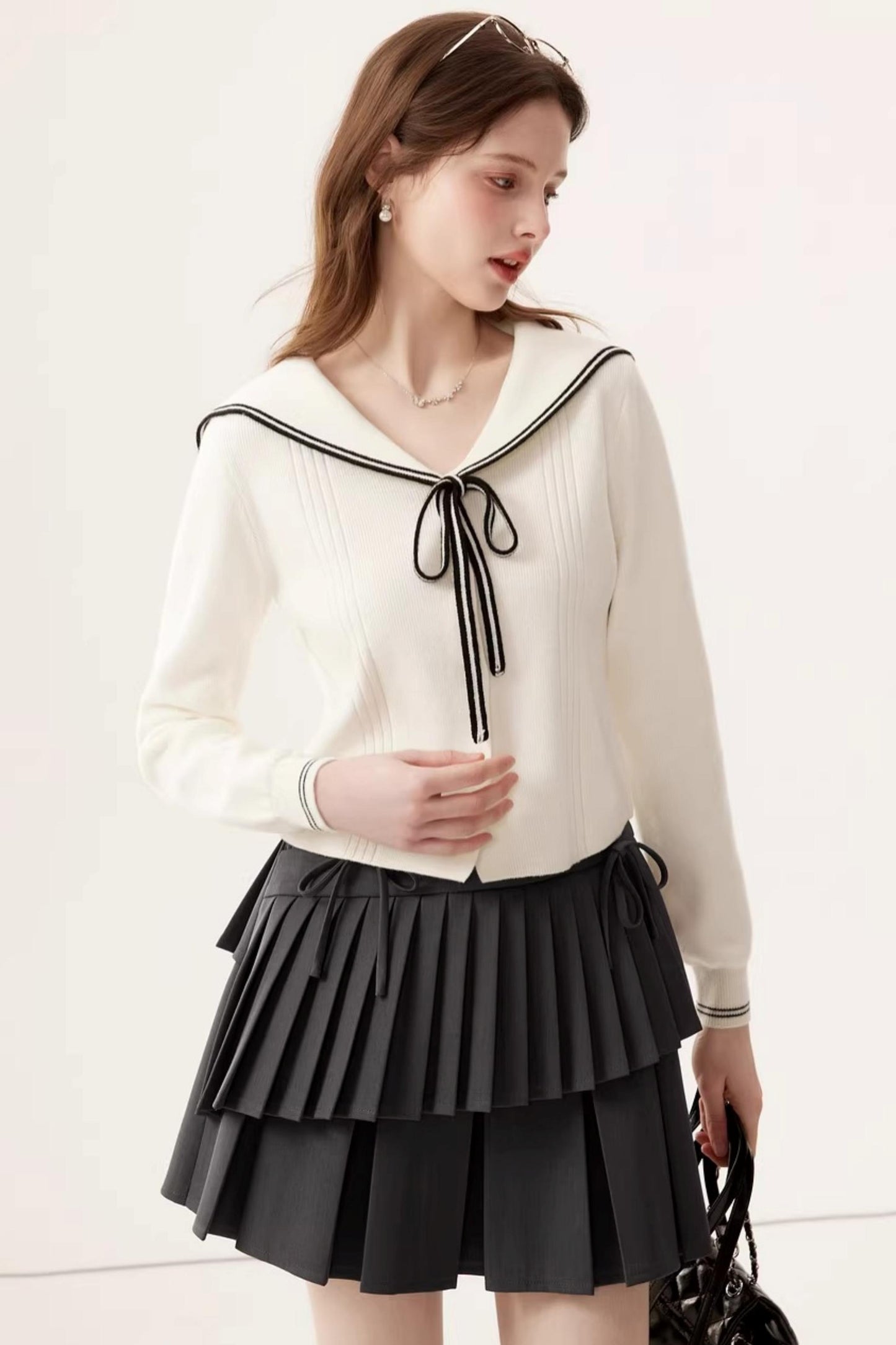 V-Neck Sailor Knit Top