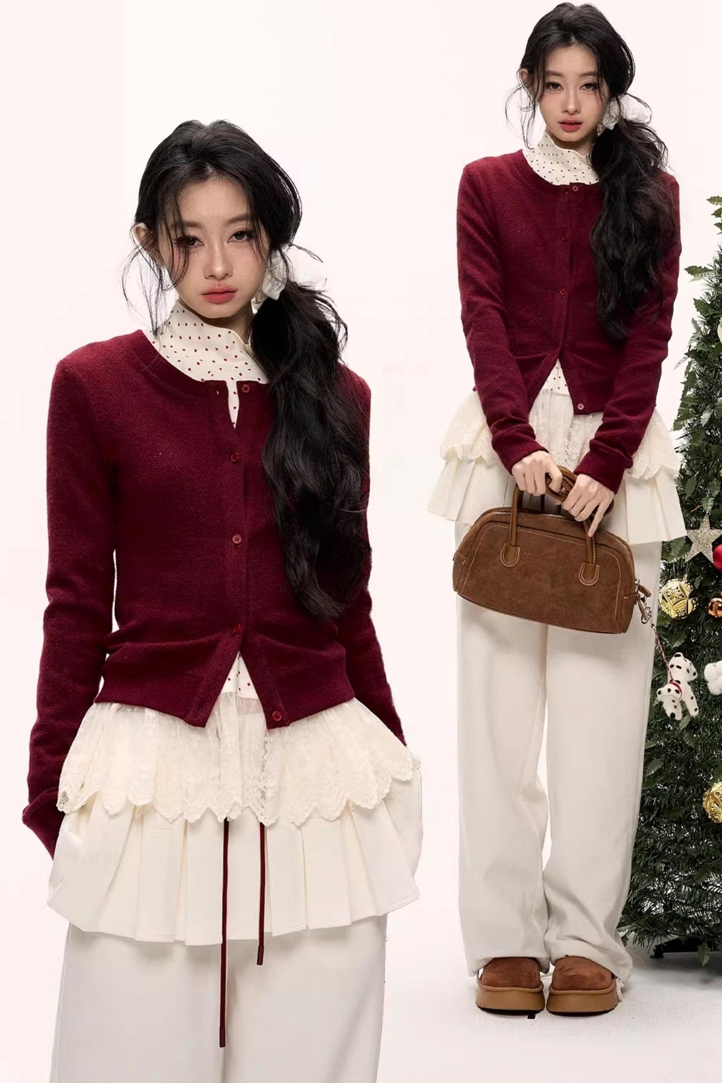 Warm Red Knit Cardigan