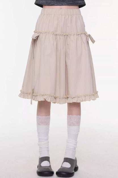 Vintage Bow-Knot Midi Skirt