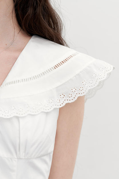 Vintage Lace Neck Dress