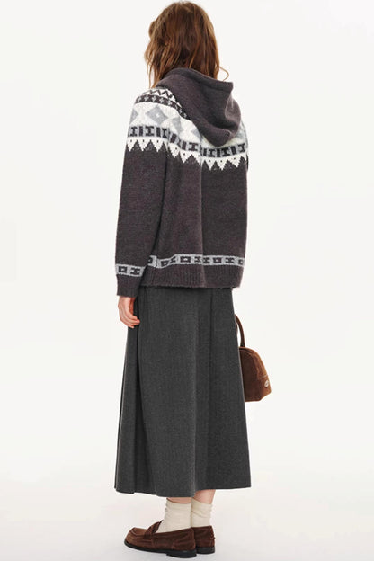 French Woolen Pleated Skirt