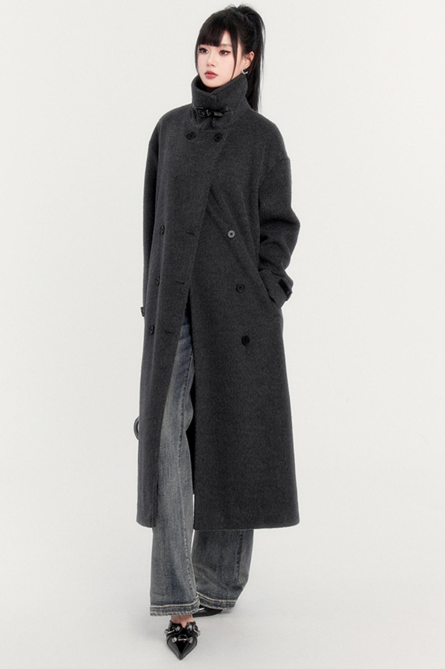 Winter Two-Way Wool Tweed Coat