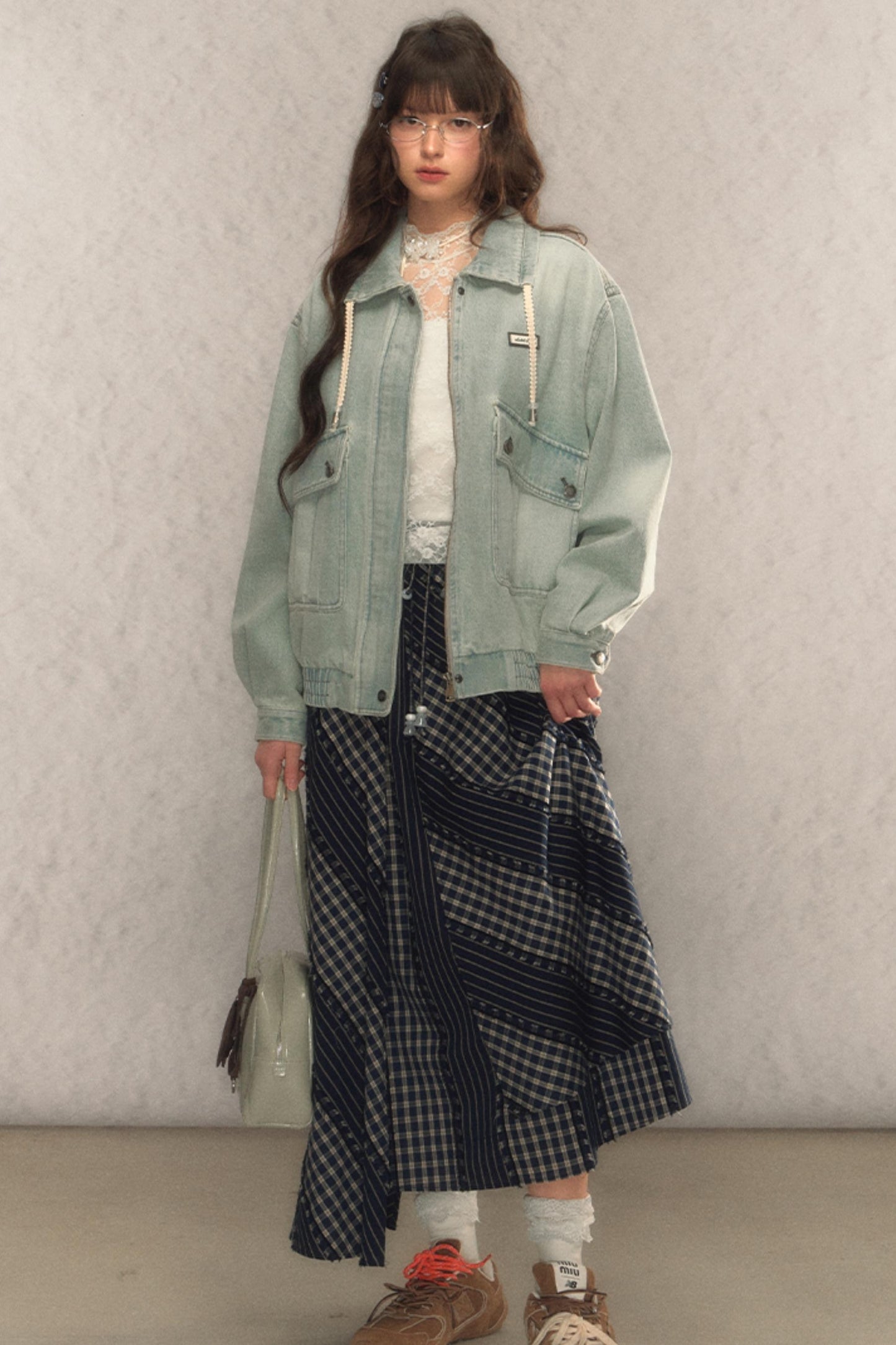 Elastischer Taillen-A-Linien-Maxikleid 