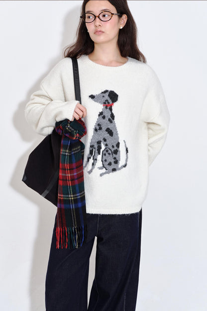 Spotted Puppy Intarsia Top