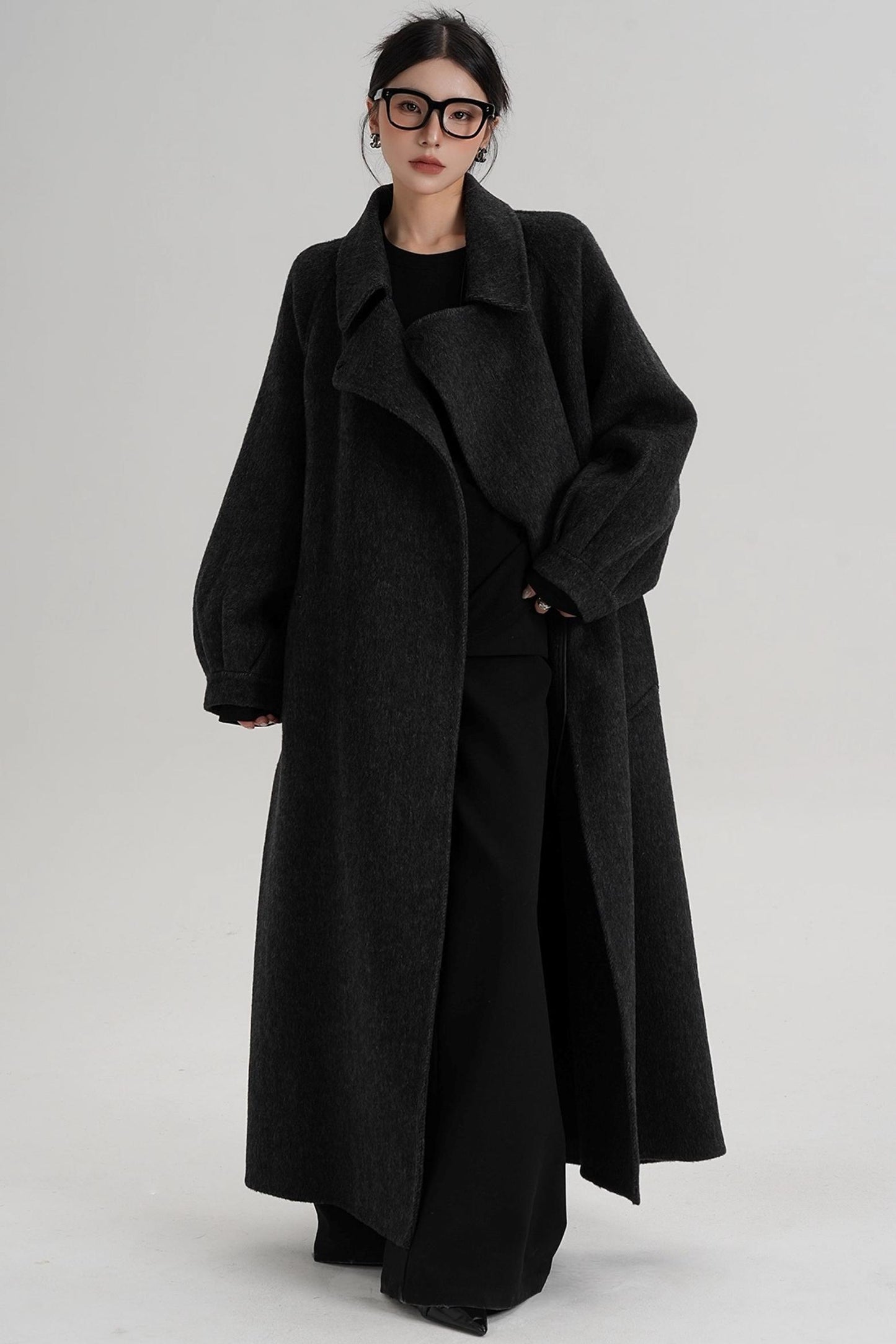 Temperament Back Slit Wool Coat