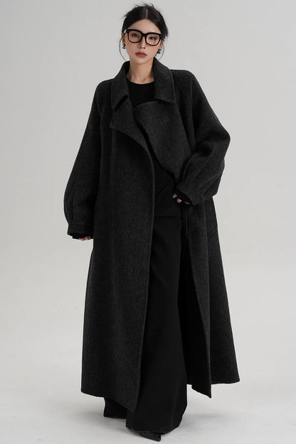 Temperament Back Slit Wool Coat