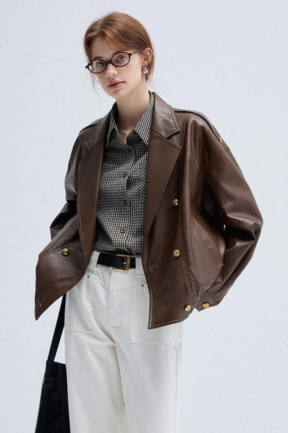 Retro Brown Leather Jacket