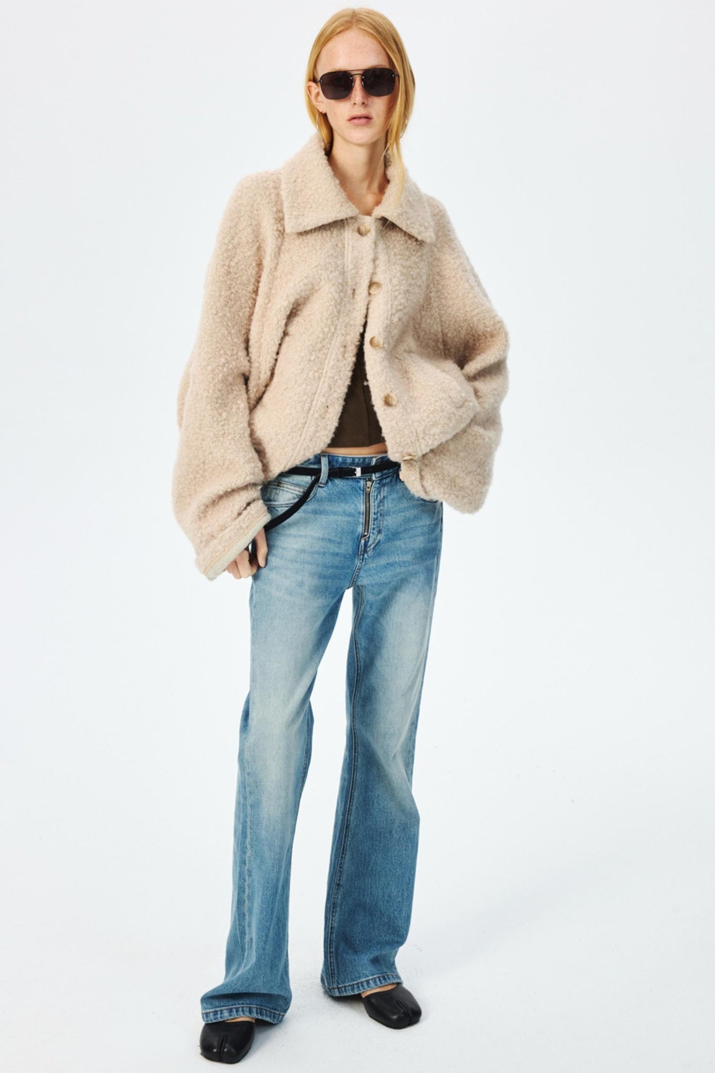 Narrow Suede Cowhide Brown Belt