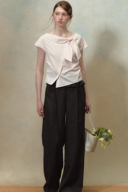 Summer Ruffle Wide Leg Pants