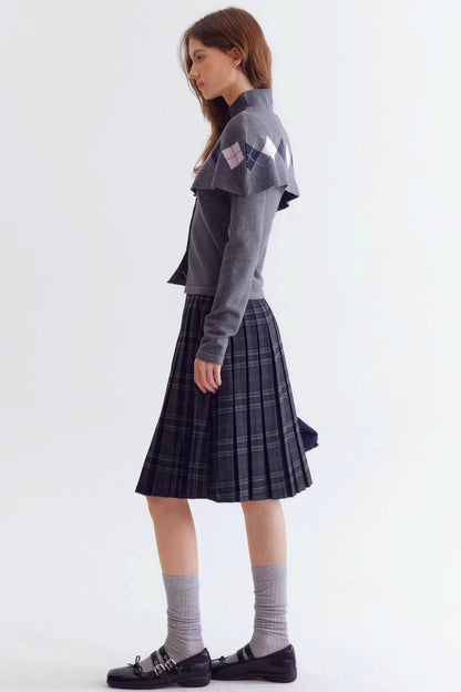 Argyle Jacquard Cardigan Set