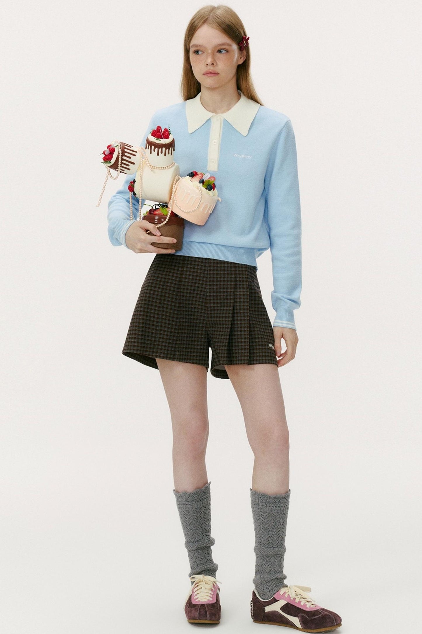 Wool Blend Knit Polo Sweater