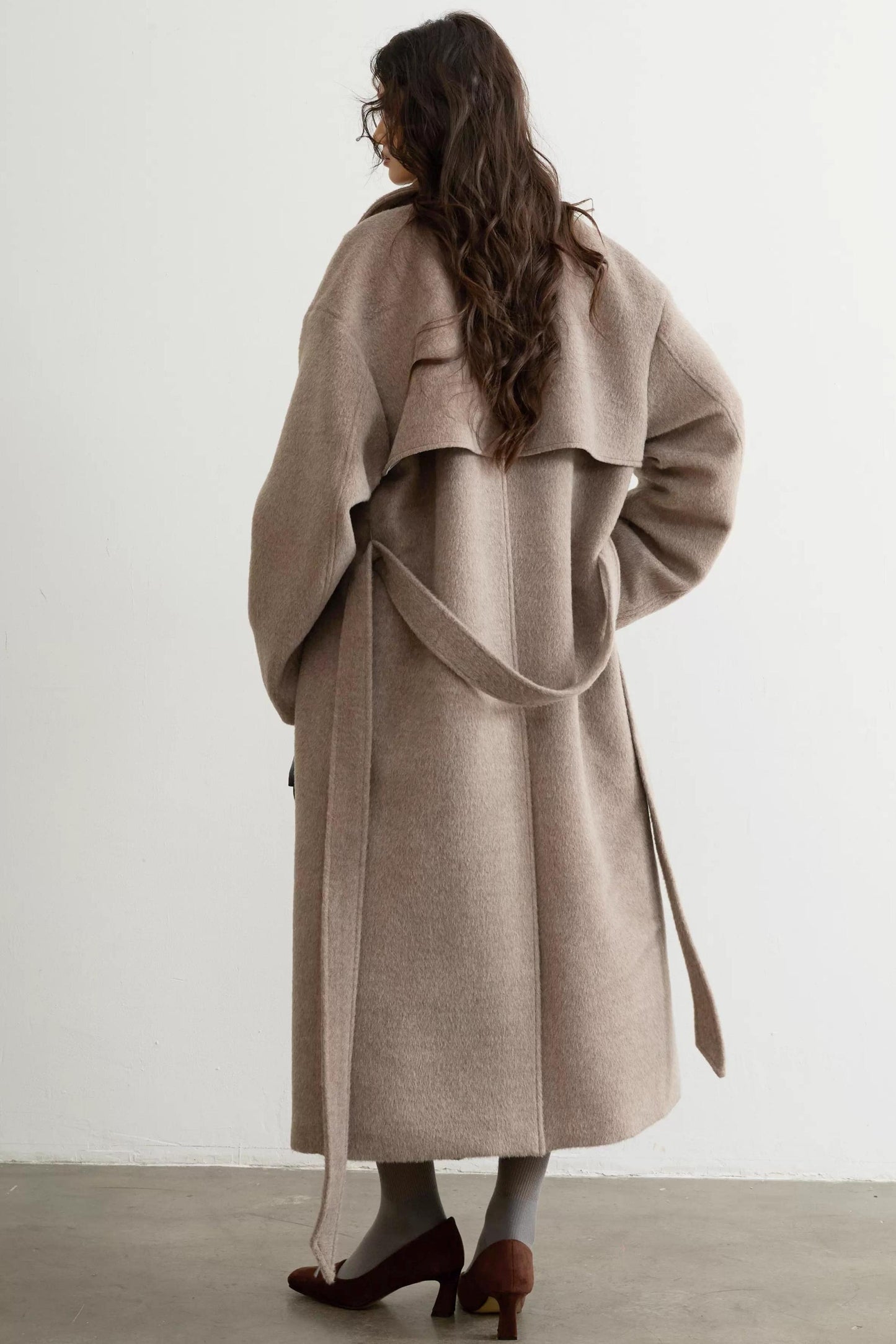 Retro Oatmeal Woolen Long Coat