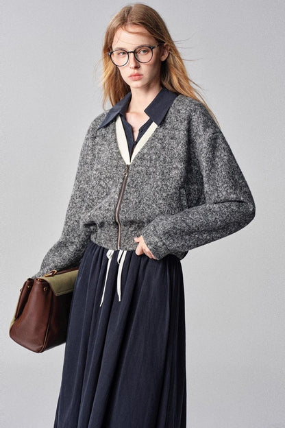 Diamond Galaxy Knitted V-Neck Top