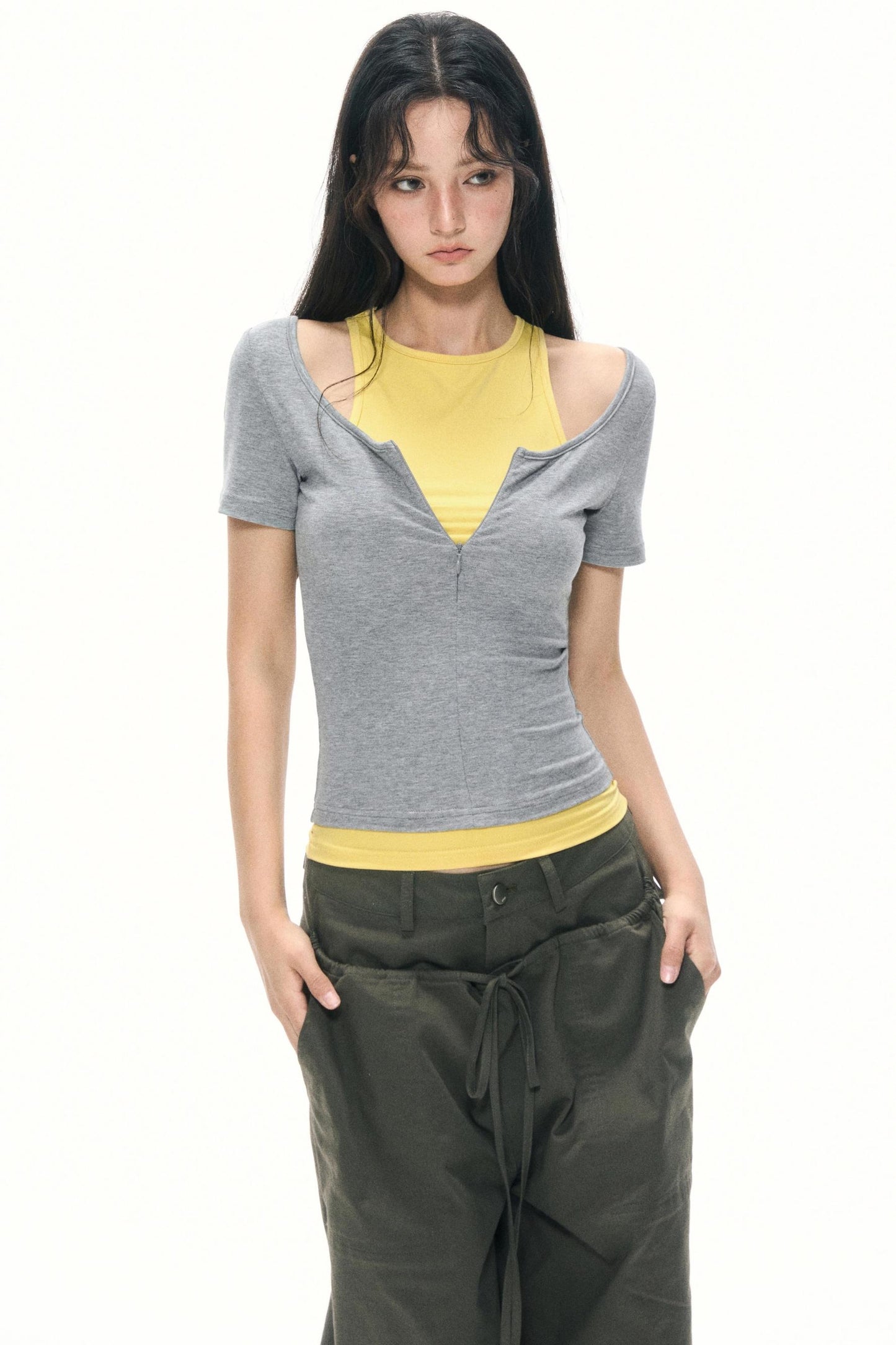 Shoulder Slim T-Shirt