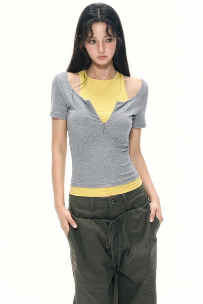 Shoulder Slim T-Shirt