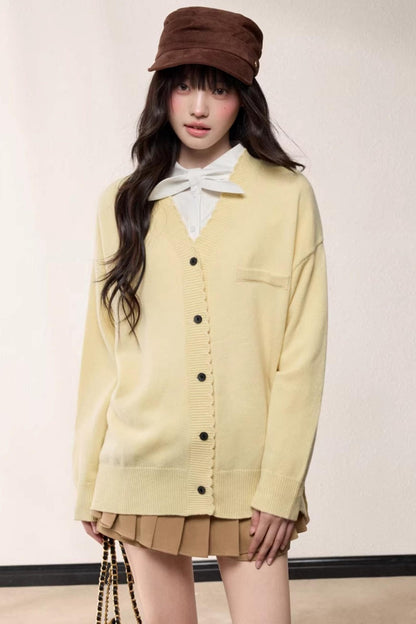 V-Neck Knitted Cardigan