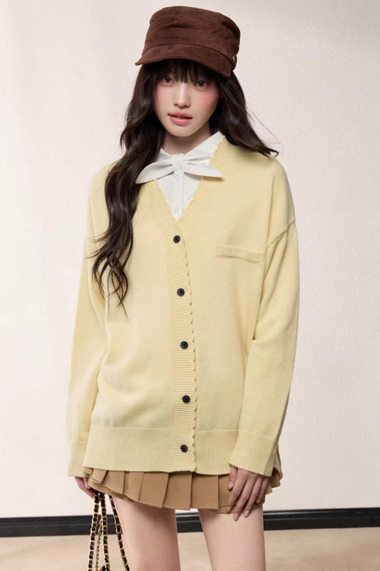 V-Neck Knitted Cardigan